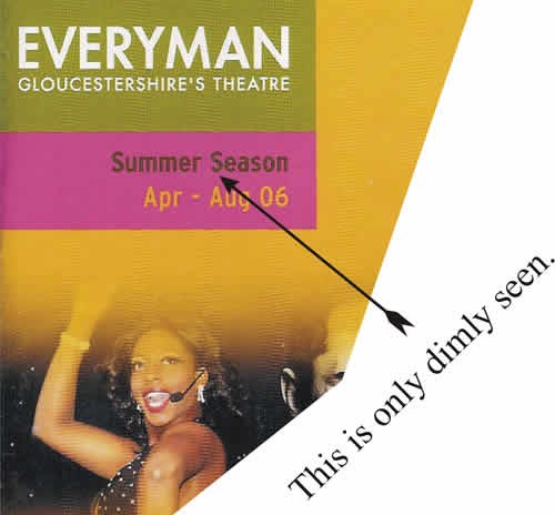 The words Summer Season are only dimly seen